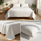 Luxury 400 TC Pure Cotton White Embossed Bedsheet Set – King Size