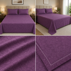 Elegant Self-Design King Size 3 Pcs Bedsheet Set – 108×108 Inches | Product Code :- 55B75RKEH