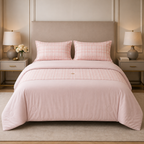 ✨ English Check 4 Piece Bedsheet Set – Elegant Check Design | Super King Size ✨ Product Code :- 55B345RKEH