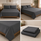 King Size Satin Bedsheet Set – 108×108 Inches | 3 Pcs with 2 Matching Pillow Covers | Product Code :- 55B135RKEH