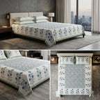 Heritage Block Print Cotton Bedsheet Set – King Size 3 Pcs