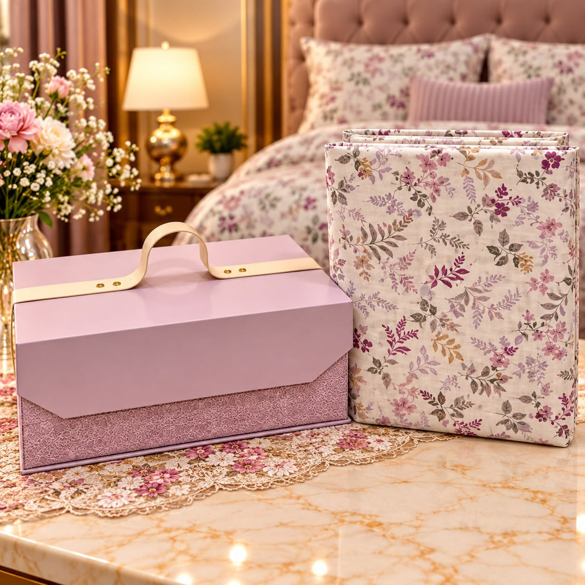 Luxury Floral 4-Piece Duvet Cover Gift Set – Premium King Size Bedding Collection