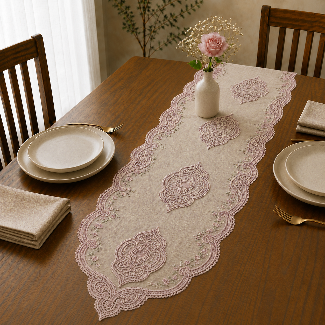 Elegant Turkish & Embroidered Table Runner (70 x 16 Inches) Product Code :- 55B109RKEH