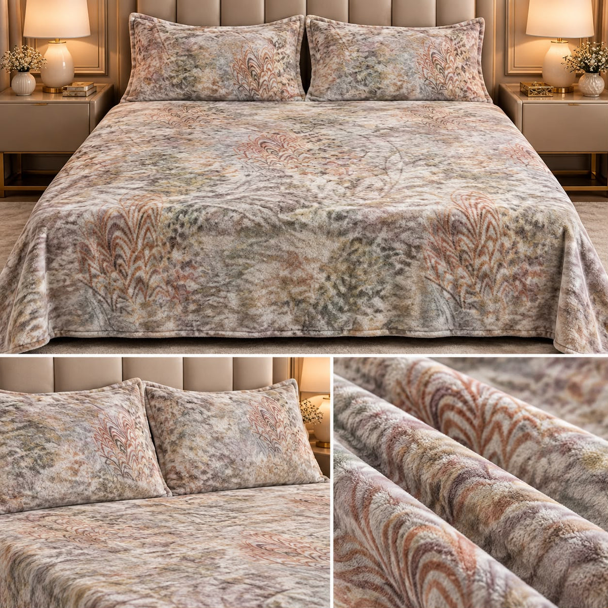 Cozy Luxe Winter Bedsheet Set – King Size 3 Pcs Product Code :- 55B2150RKEH