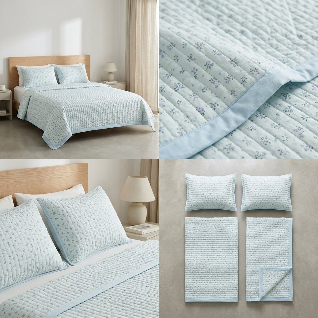 Premium English King Size 3-Piece Quilted Bedcover Set
