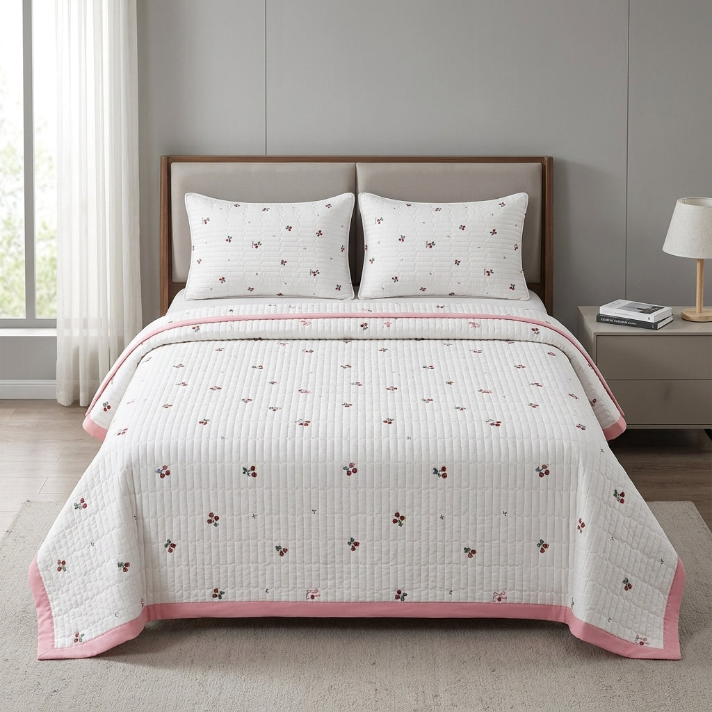 Premium English King Size 3-Piece Quilted Bedcover Set