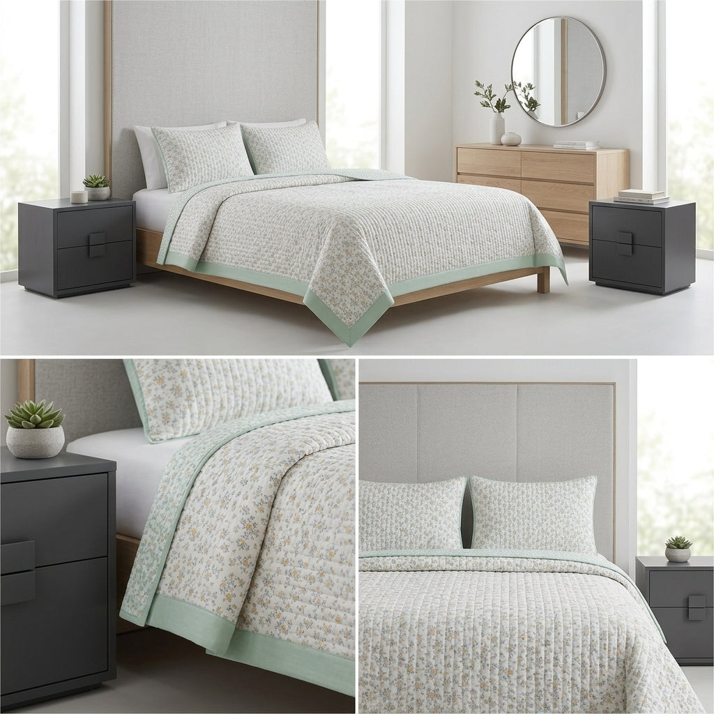 Premium English King Size 3-Piece Quilted Bedcover Set