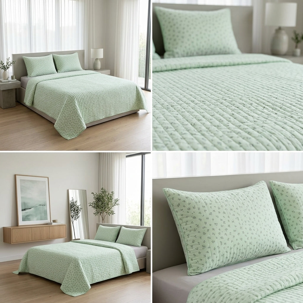 Premium English King Size 3-Piece Quilted Bedcover Set