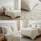 Victorian English King Size 3-Piece Quilted Bedcover Set Product Code :- 55B156RKEH