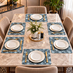 Leather Texture Dining Table Placemats – 6 Pcs Set | 12 × 18 Inches