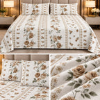 Jumbo Luxury Floral & Botanical Printed Bedsheet Set – 3 Pcs 120*120 Inch Super King