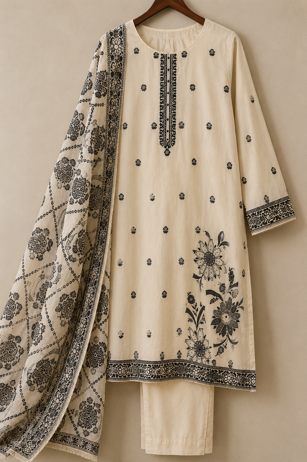 Safa 3-Piece Stitched Suit 👗