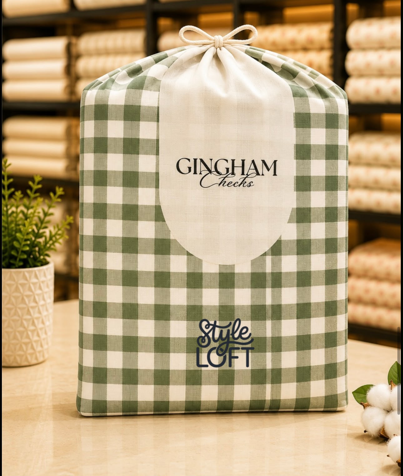 English Gingham Checks Bedsheet | King Size