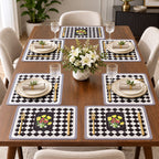 Leather Texture Dining Table Placemats – 6 Pcs Set | 12 × 18 Inches