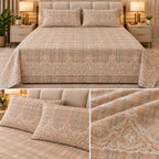 Premium English Garden Floral Winter Bedsheet Set – King Size 3 Pcs | Elegant Cotton Feel Designer Bedsheet