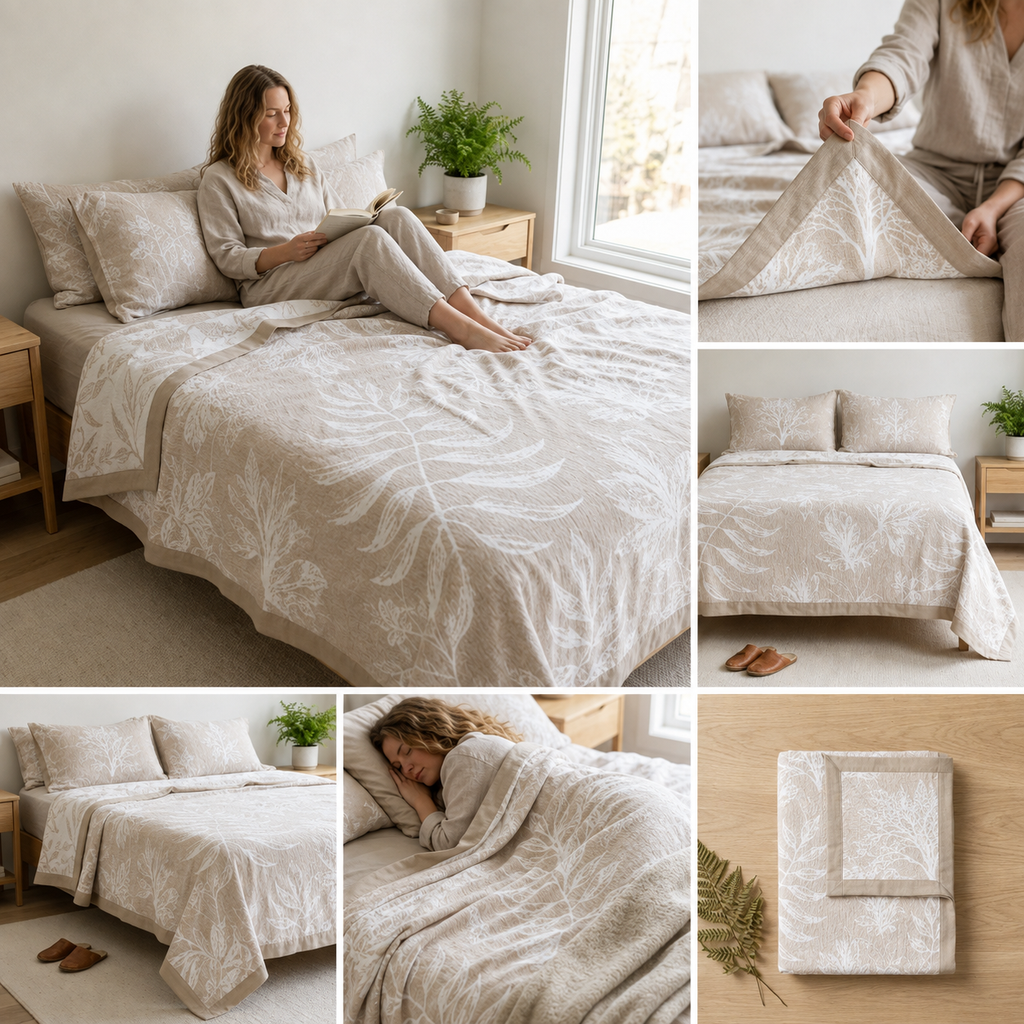 ✨ Natural Fiber Cotton Top Sheet – Soft & Elegant Everyday Comfort ✨Product Code :- 55B155RKEH
