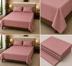 King Size Satin Bedsheet Set – 108×108 Inches | 3 Pcs with 2 Matching Pillow Covers | Product Code :- 55B135RKEH