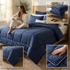 Royal Winter Rajai-Style Heavy Comforter – Navy Blue King Size