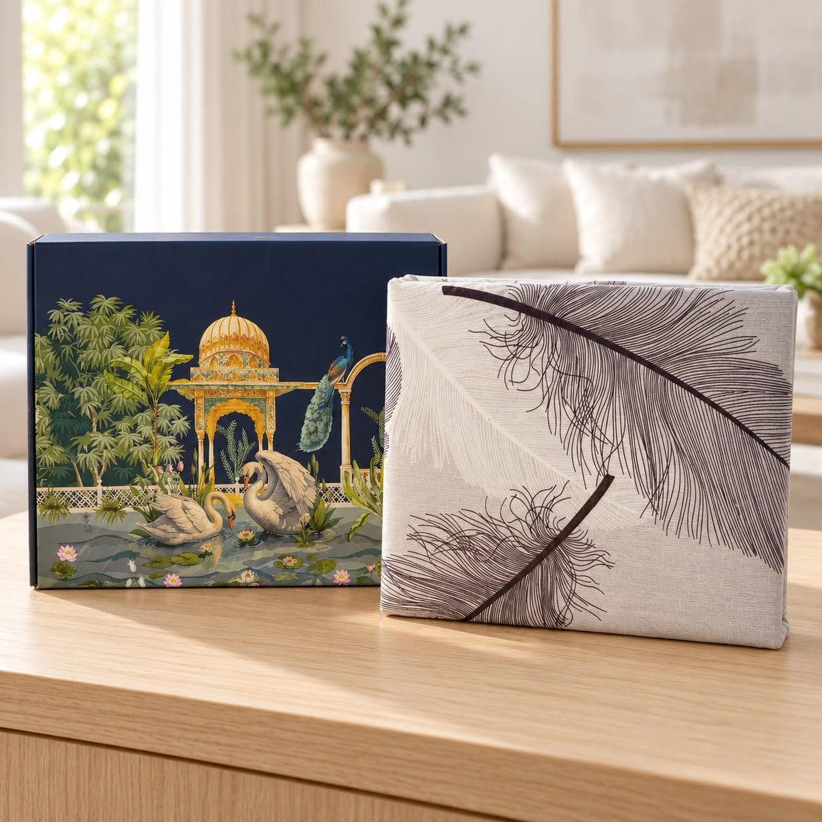 Luxury Botanical Printed Bedsheet Gift Box – Premium 3 Pcs Set