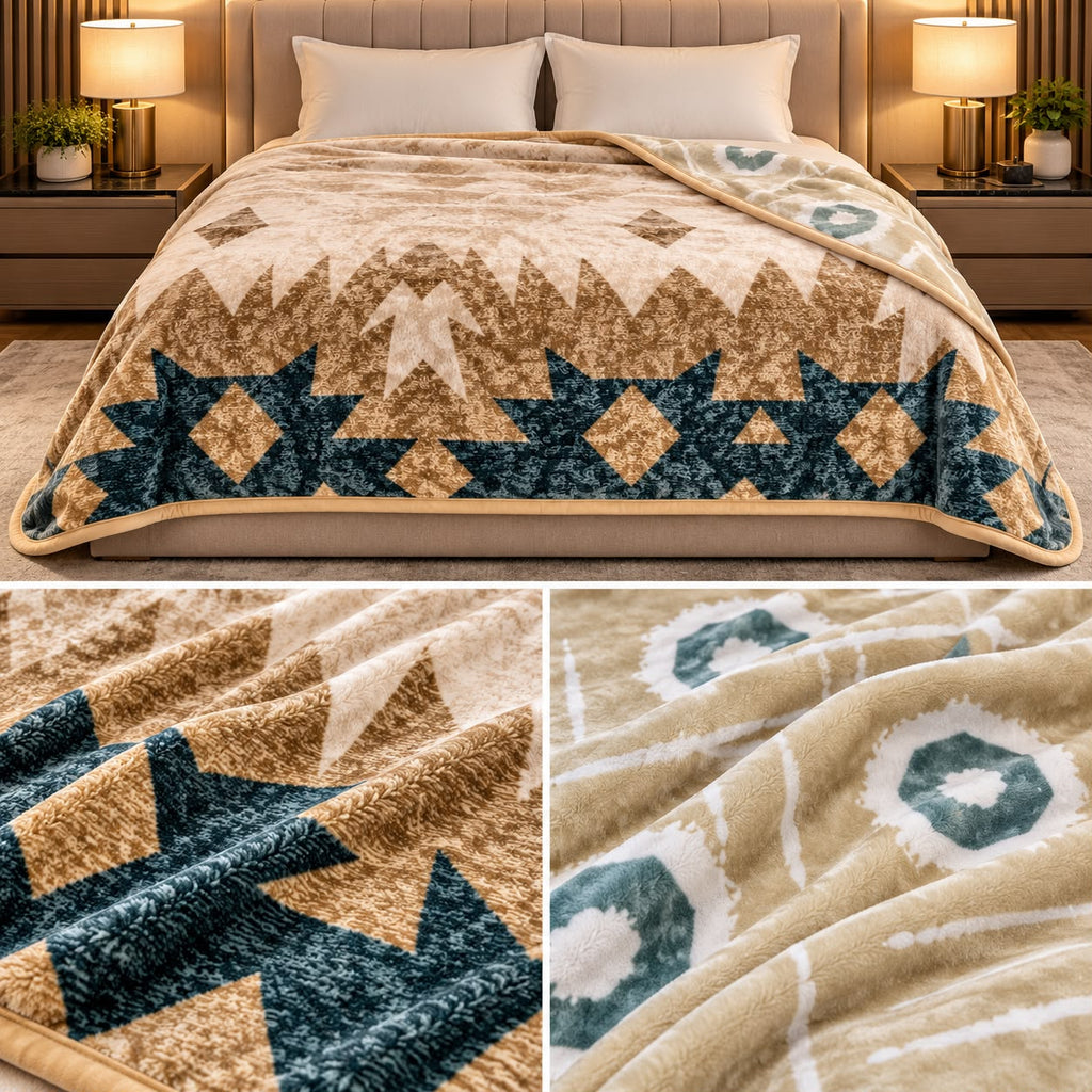 Dual-Side Reversible Winter Blanket – Double Bed | Ultra Soft Plush Velvet Luxury Blanket
