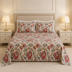 Premium Pure Cotton Bedsheet 90 × 108 Inches (7*9 Feet) Quilted Pillow Covers Product Code :- 55B75RKEH