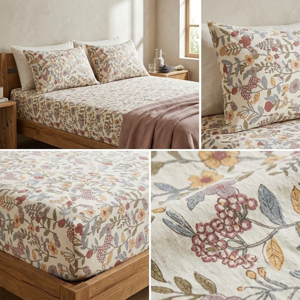 Elegance 100% Cotton King Size Fitted Bedsheet Set – 3 Pcs