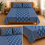 Jumbo Calcutta Phulkari Designs King Size Bedsheet Set (120 x 120 Inches) Product Code :- 55B145RKEH