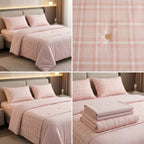 ✨ English Check 4 Piece Bedsheet Set – Elegant Check Design | Super King Size ✨