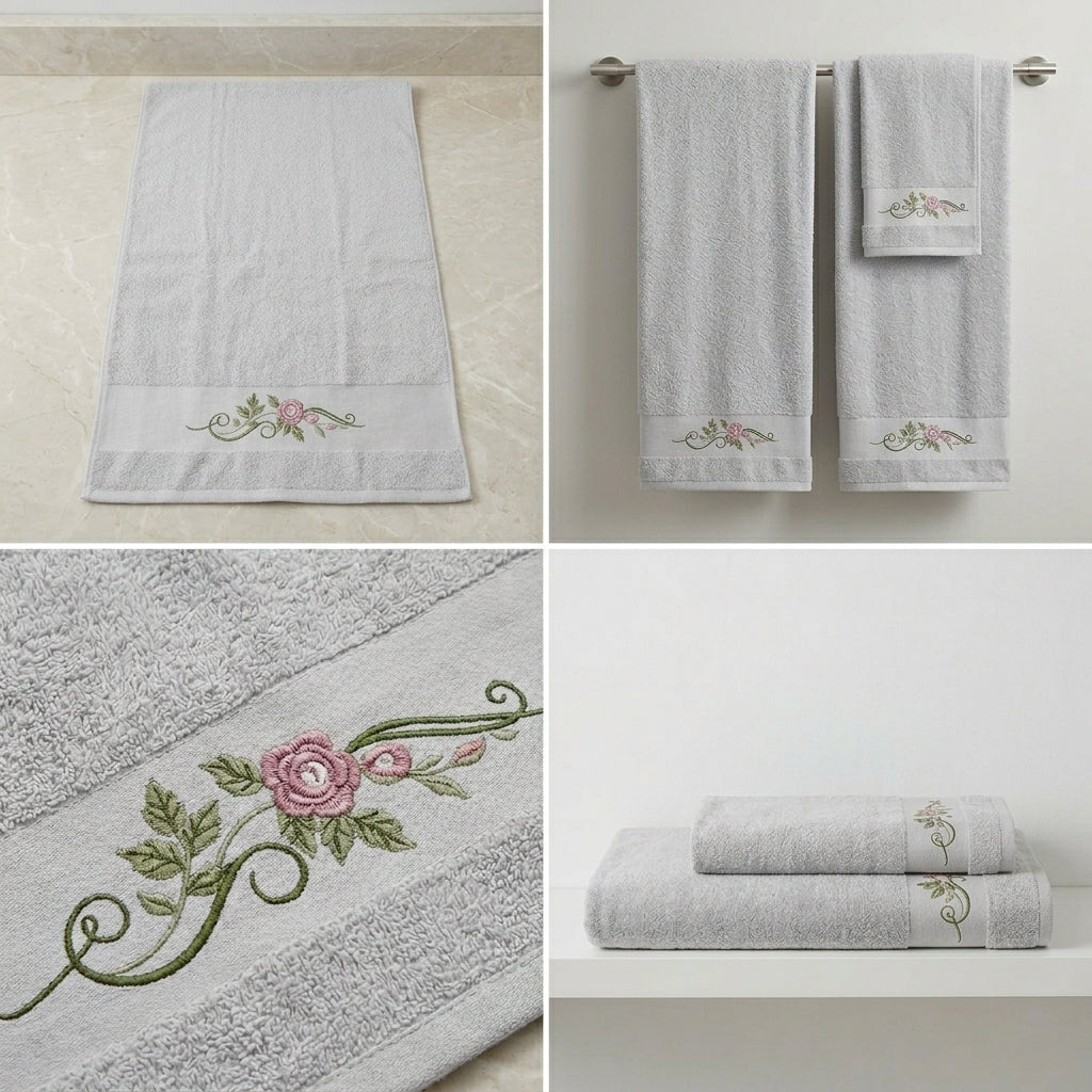 Embroidered Towel Set – 4 Piece Collection