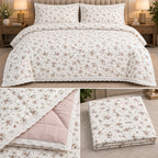Lavender Bloom Floral Comforter Set – King Size 3 Pcs