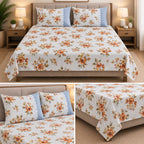 Harmony Bloom Floral King Size Bedsheet Set – 3 Piece