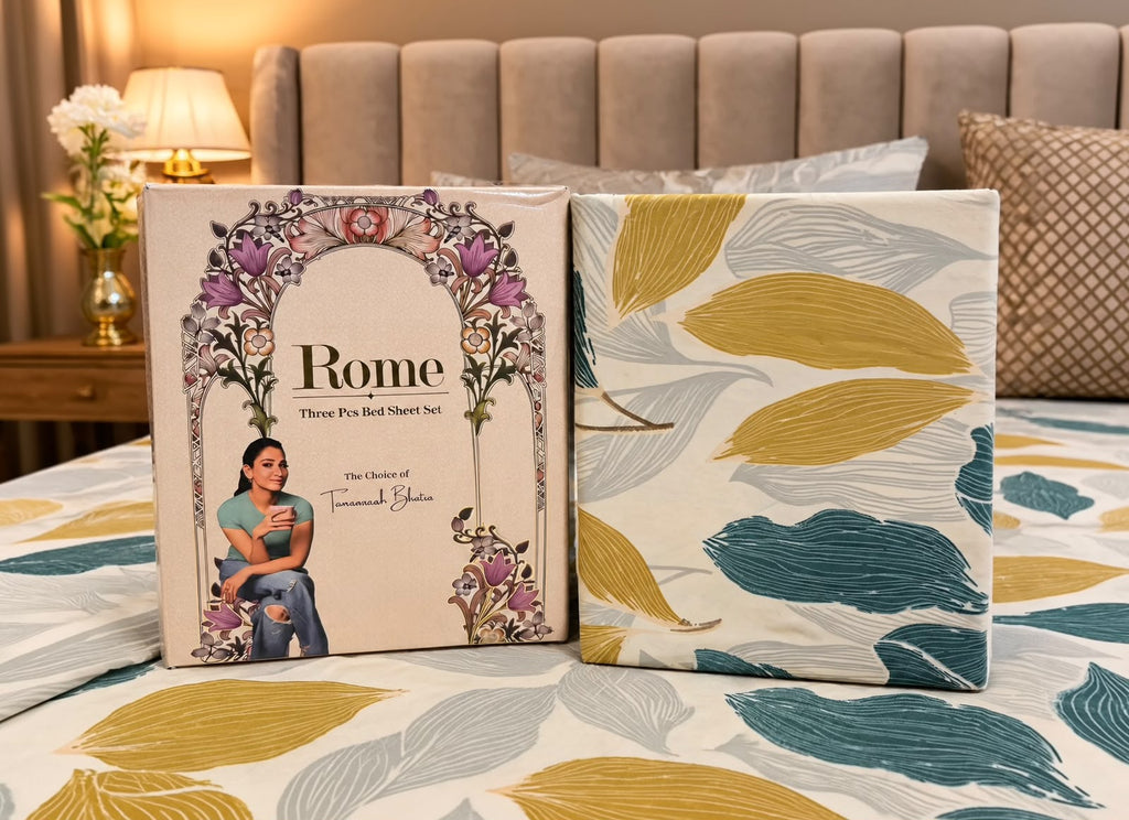 Premium Rome Collection Luxury Bedsheet Gift Box – 3 Piece