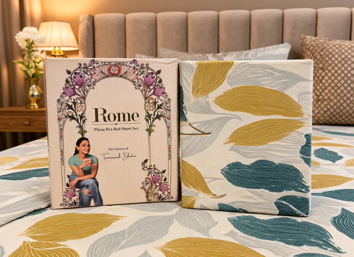 Premium Rome Collection Luxury Bedsheet Gift Box – 3 Piece