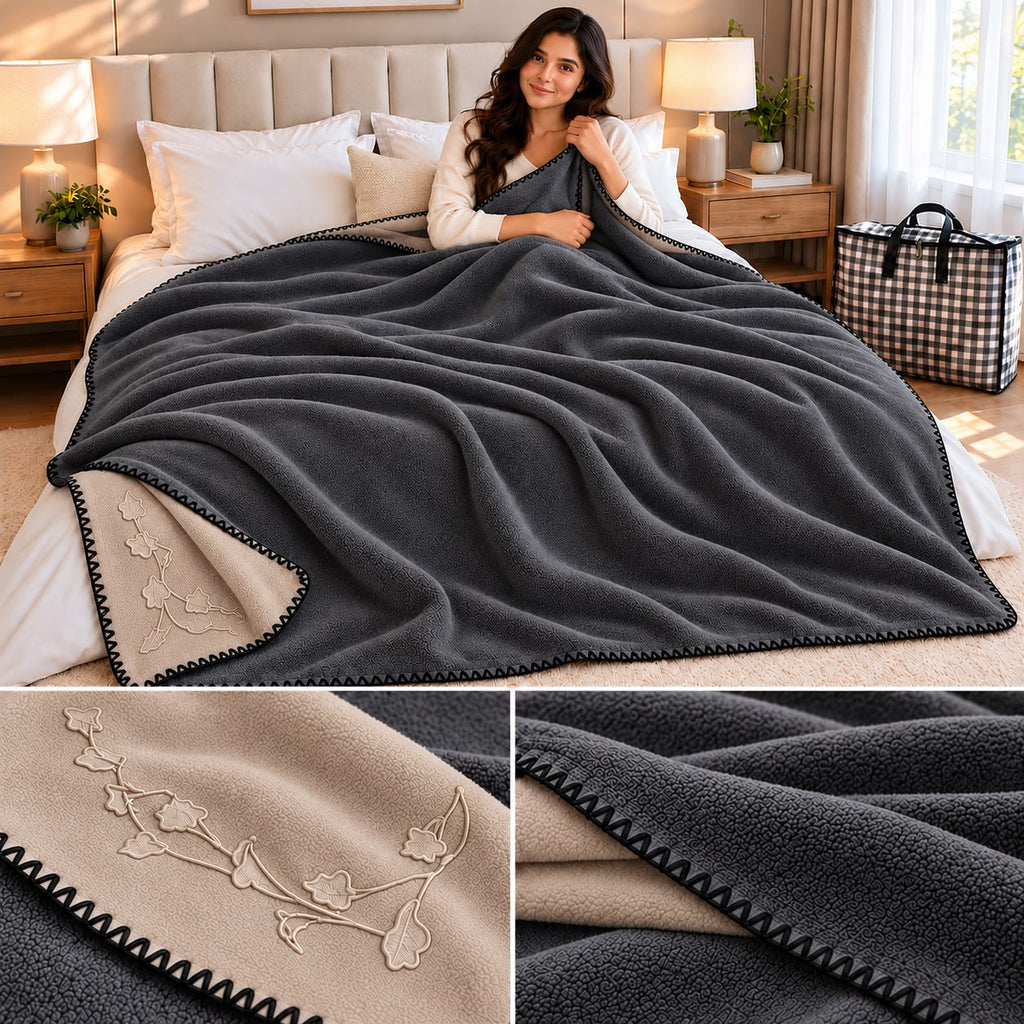Plain Japanese Blanket – King Size | Reversible Soft & Cosy Dual-Tone Comfort