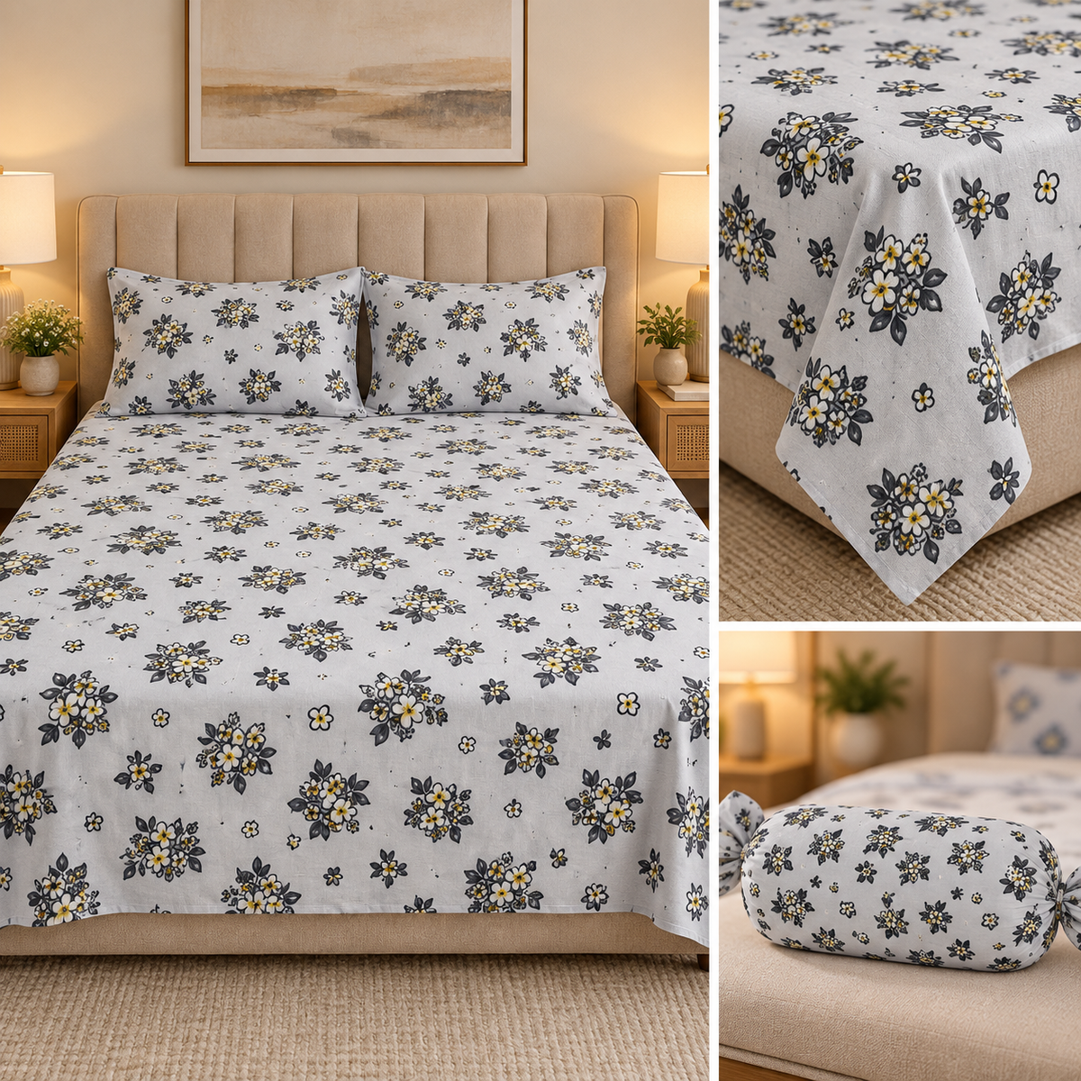 Botanical Candy Pack Flat Bedsheet Set – King Size Product Code :- 55B65RKEH