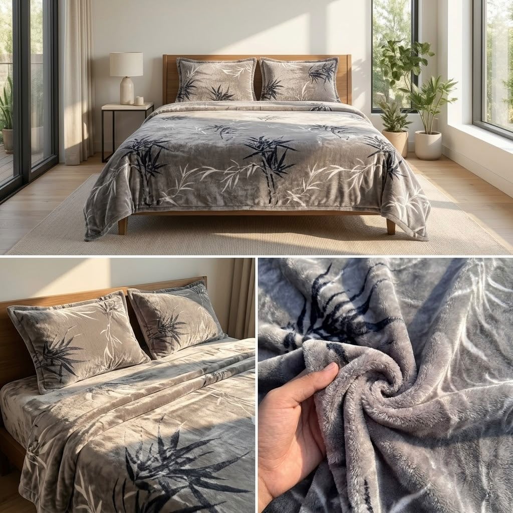 Plush Winter Bedsheet Set – Ultra Soft & Cozy King Size (3 Pcs)