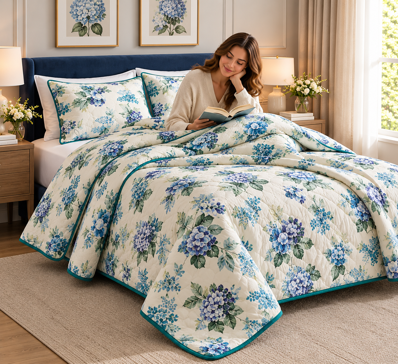 4 Pc Vintage Floral Dohar Set with Bedsheet & Pillow Covers Product Code :- 55B199RKEH