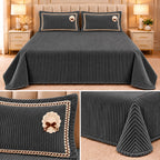 Luxury Ribbed Velvet Winter Bedsheet Set – King Size 3 Pcs Product Code :- 55B228RKEH