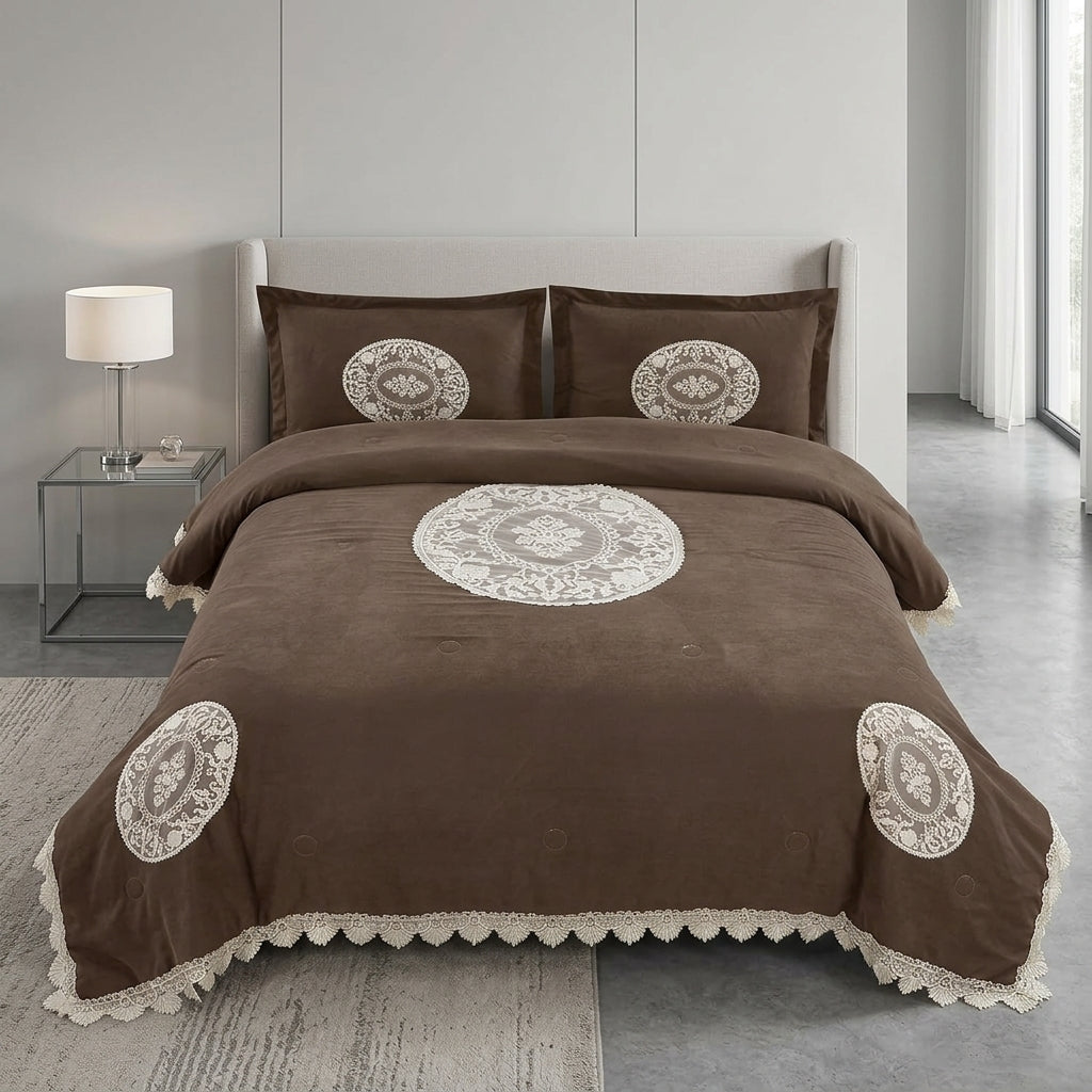 Luxury 4 Pcs Premium Rib Cotton Comforter Set