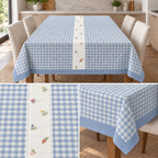 Blush Meadow Gingham Dining Table Cover – 4 Seater, 60 × 40 Inches
