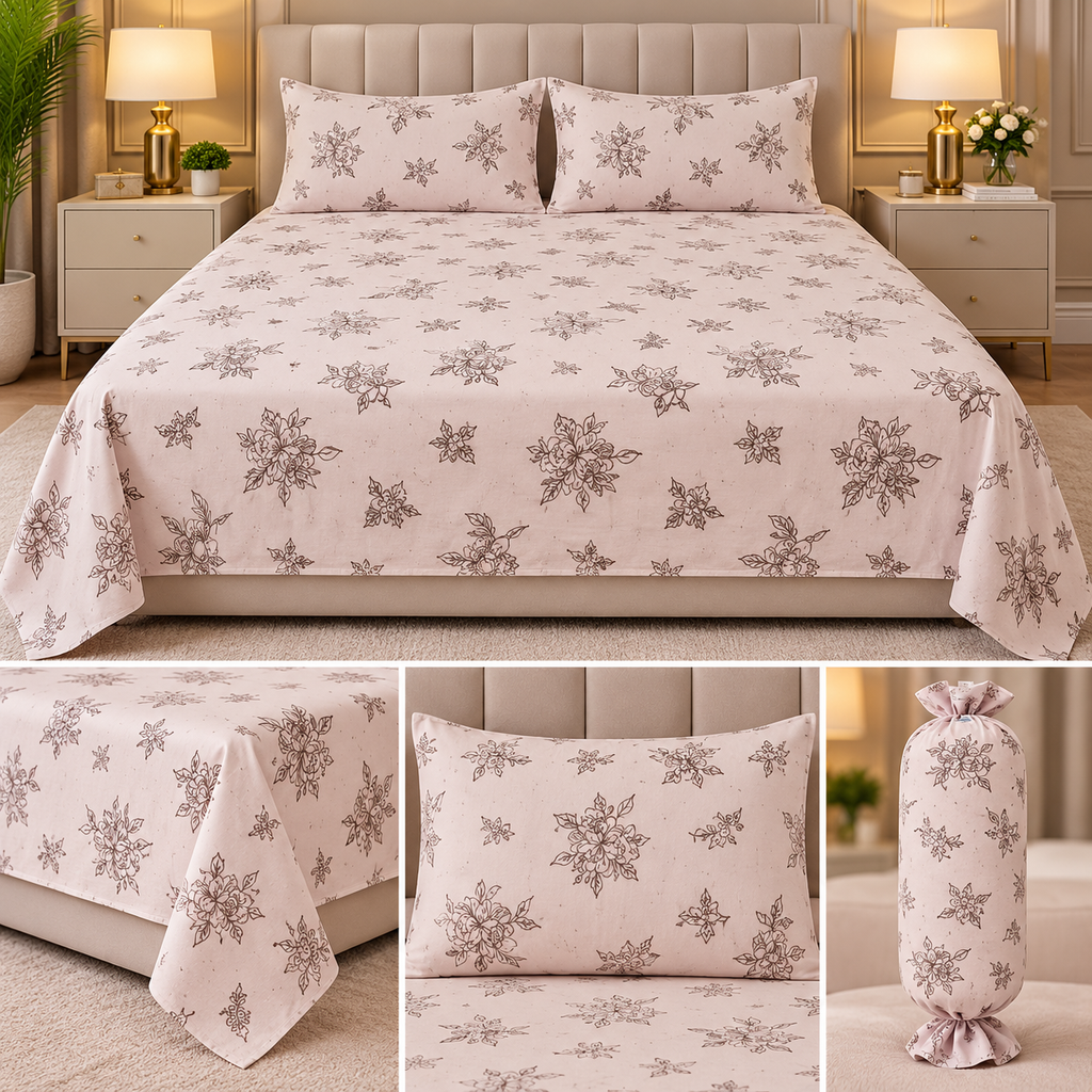Botanical Candy Pack Flat Bedsheet Set – King Size Product Code :- 55B65RKEH