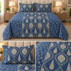 Heritage Ajrakh Royale King Size Bedsheet – 108 × 108 Inches
