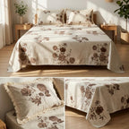 Designer Cotton Bedsheet Set with Elegant Tassel Fringe Pillow Covers – King Size (3 Pcs)