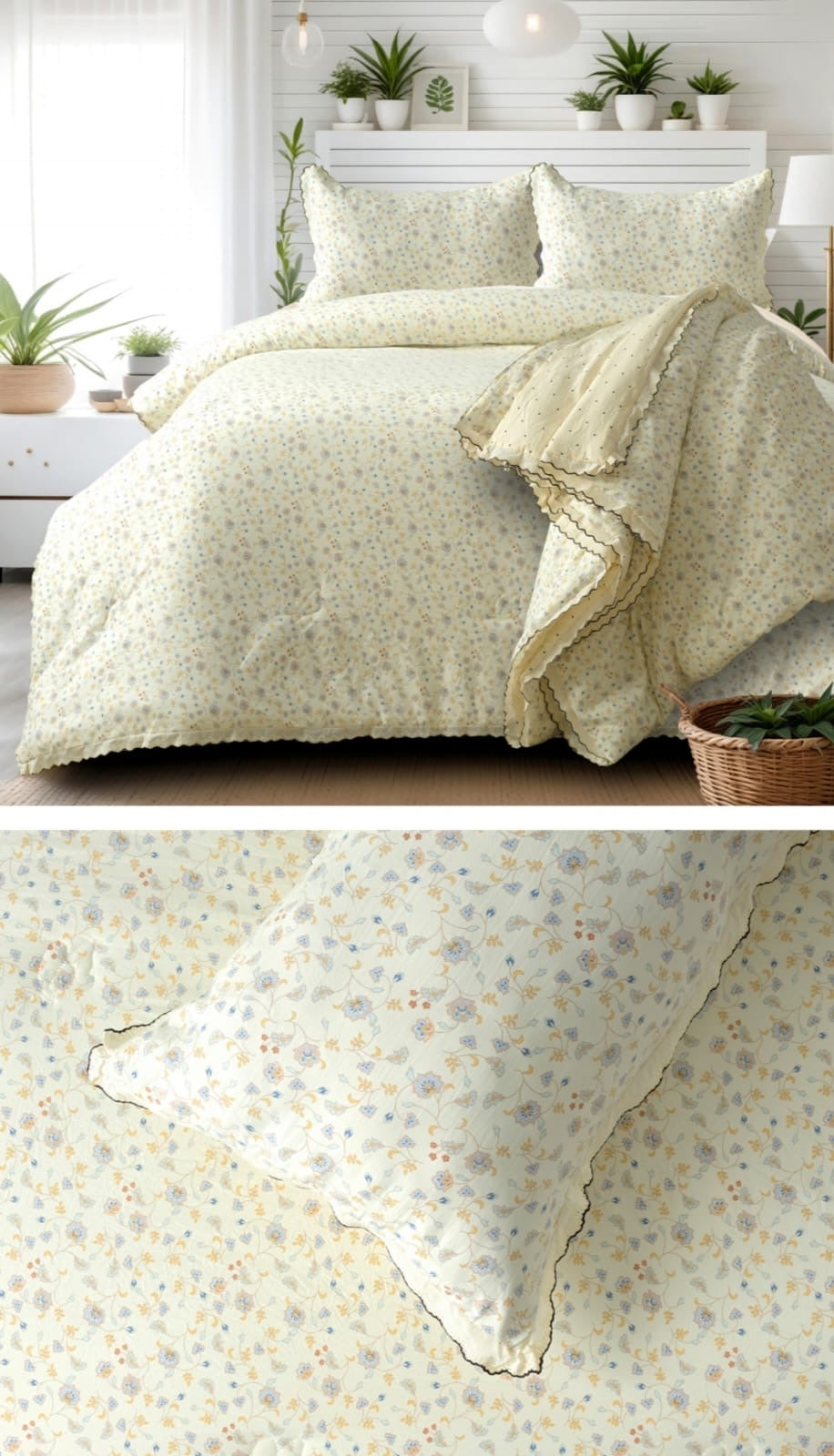 Victorian Lace Comforter Set – 4 Pcs (King Size)