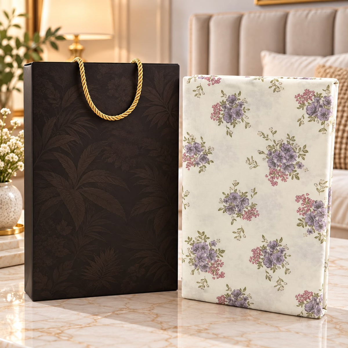 Luxe Premium Printed Bedsheet Gift Set – King Size 3 Pcs