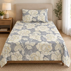 Printed Single Bedsheet Set – 2 Pcs (1 Bedsheet + 1 Pillow Cover) 100 % Pure Cotton