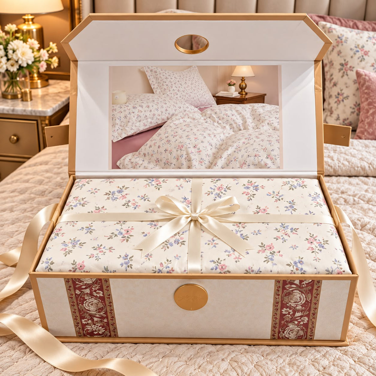 Premium Elia Luxury Bedsheet Gift Box – 3 Piece King Size Bedsheet Set