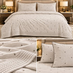 Linen Luxe Pure Cotton 4 Pcs King Comforter Set – Minimal Embroidered Design