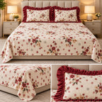 Vintage Bloom Premium Winter Bedsheet Set – 3 Pcs set Product Code :- 55B225RKEH