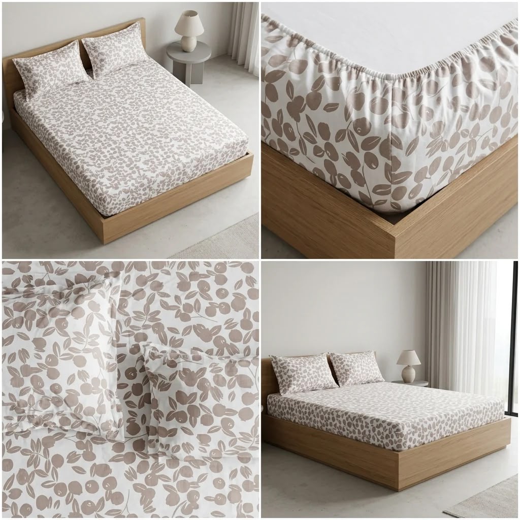 Classical Design Elastic/Fitted Bedsheets Pure Mulmul Cotton 108 BY 108 Inch Product Code :- 55B135RKEH
